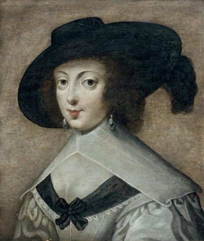 Attribué à Jean DUCAYER (actif en France vers 1635) Portrait de dame en buste 

Panneau...