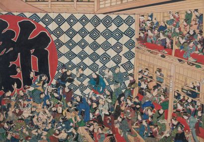 Ecole UTAGAWA - Fin de l'Epoque EDO (1603 - 1868) Le théâtre Kabuki
Suite de cinq...