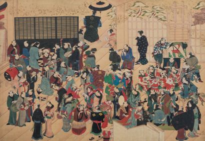 Ecole UTAGAWA - Fin de l'Epoque EDO (1603 - 1868) Le théâtre Kabuki
Suite de cinq...