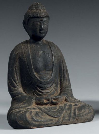 null Petite sculpture en bois à l'effigie d'un prêtre Japon
Epoque Heian - XII/ XIIIème...