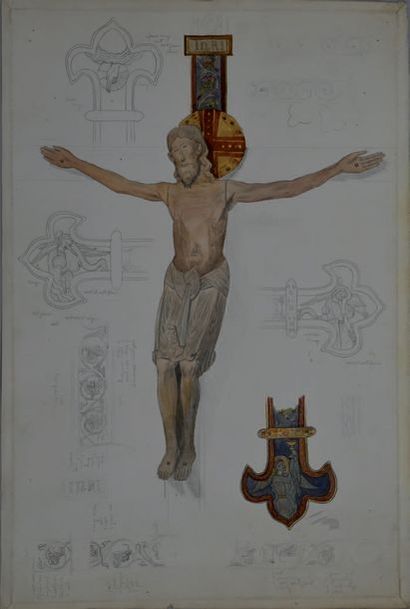 Louis GONSE (1846 1921) Etude de Christ
Le baptistère de Saint Marc à Venise, 25...