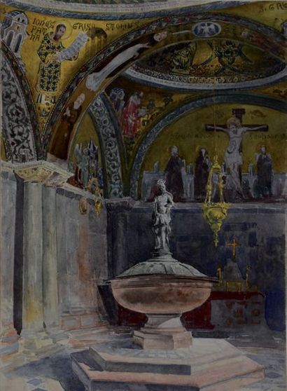 Louis GONSE (1846 1921) Etude de Christ
Le baptistère de Saint Marc à Venise, 25...