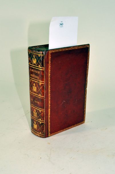 null Almanach impérial, Paris, Testu, 1808.
In-8°, reliure en maroquin rouge à long...