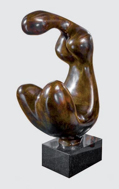 Xavier ALVAREZ (né en 1949) Clair de lune
Bronze à patine brun acajou, signé et numéroté...