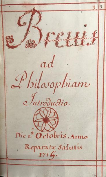 null MONTEMPUIS (J.-G. Petit de). Logica. 1714. Manuscrit du XVIIIème siècle d'environ...