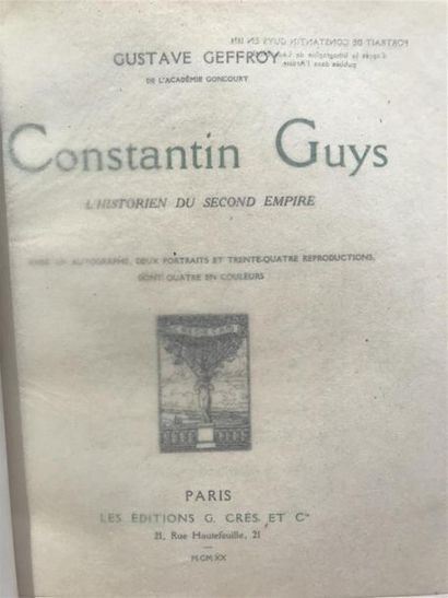 null GEFFROY (Gustave). Constantin Guys. 34 reproductions ... Paris, Crès, 1920 ;...