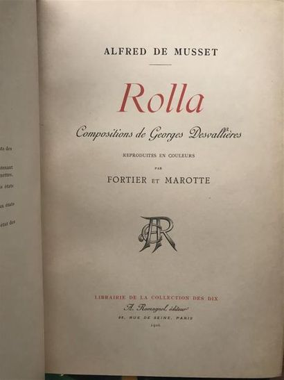 null MUSSET (Alfred de). Rolla. Compositions de Georges Desvallières, Paris, Romagnol,...