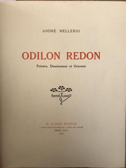 null MELLERIO (André). Odilon Redon. Peintre, dessinateur et graveur. Paris, Floury,...