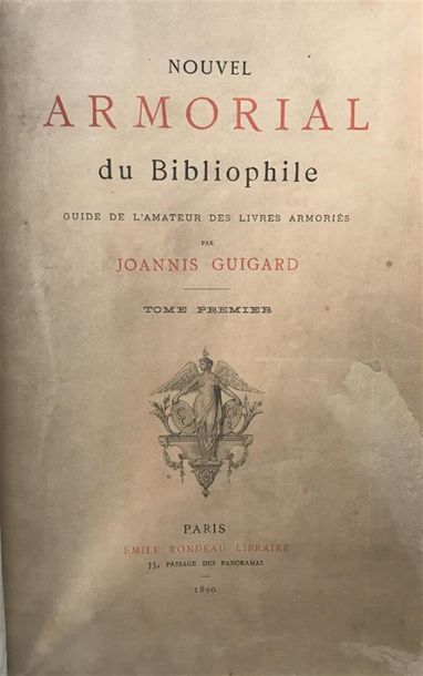 null GUIGARD (J.). Nouvel Armorial du Bibliophile. Paris, Rondeau, 1890 ; 2 vol....