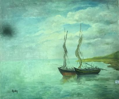 null MARIE-MADELEINE DE RASKY (1897-1982)
Au bord de l'eau
Huile sur toile signée...