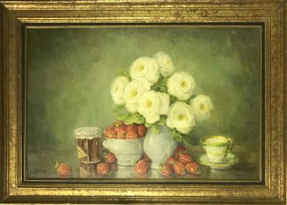 null MARIE-MADELEINE DE RASKY (1897-1982)
Nature morte aux fraises
Huile sur toile...