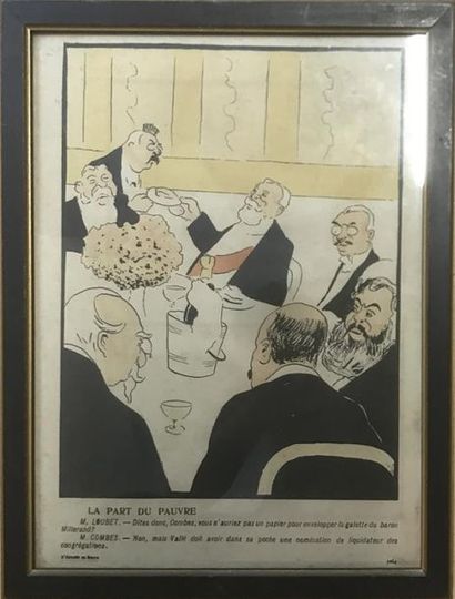 null Trois caricatures fin XIXème : 
"La fête des Archiducs"
"La part du pauvre"
"Deuils...