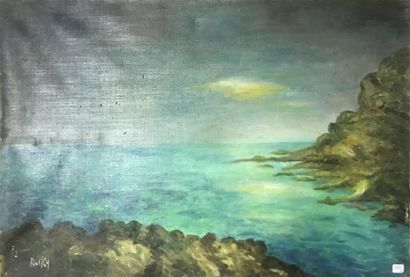 null MARIE-MADELEINE DE RASKY (1897-1982)
Crépuscule sur la mer
Huile sur toile signée...