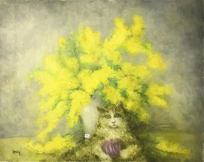 null MARIE-MADELEINE DE RASKY (1897-1982)
Pernin et les mimosas
Huile sur toile signée...