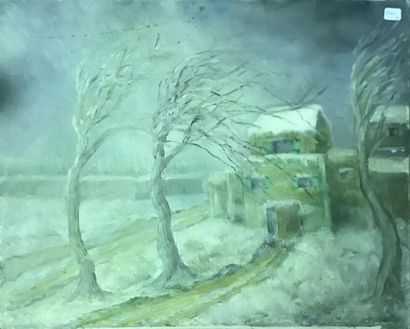 null MARIE-MADELEINE DE RASKY (1897-1982)
Paysage de neige
Huile sur toile non signée.
46...