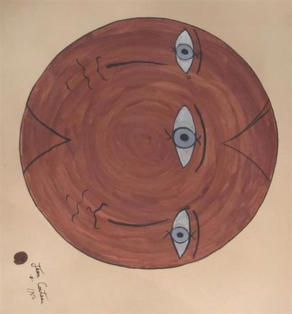 null Jean Cocteau (d'après)
Visages, 1960
Gouache signée et datée en bas à droite,...