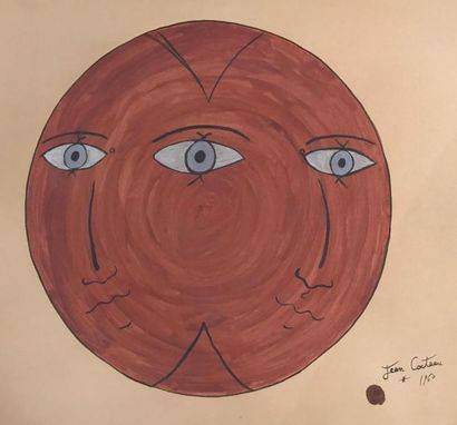 null Jean Cocteau (d'après)
Visages, 1960
Gouache signée et datée en bas à droite,...