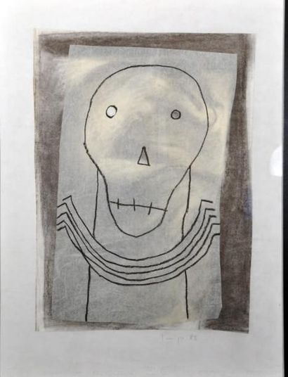 CAMPOS Alain (né en 1955) Vanité Technique mixte sur papier 65,5 x 50 cm