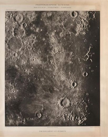 CARTE PHOTOGRAPHIQUE de la lune, Bouillaud...