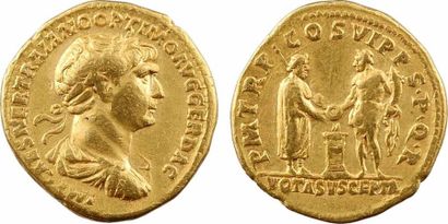 null Trajan, aureus, Rome, 114-117, A/IMP CAES NER TRAIANO OPTIMO AVG GER DAC, Buste...