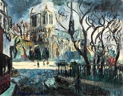 null Yves André MOLEUX (né en 1906)
Notre Dame de Paris
Huile sur toile signée en...