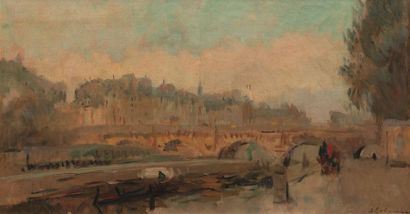 null Albert Marie LEBOURG (1849-1928)
Pont Neuf 
Huile sur toile signée en bas à...