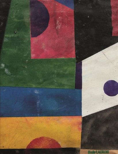 null Boris LACROIX (1902-1984)
Composition
Gouache sur papier
33,5 x 25,5 cm (à vue)
Porte...