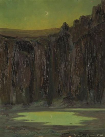 null Harald GALLEN (1880-1931)Croissant de lune, 1910Huile sur toile, signée et datée...