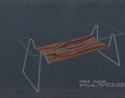 null Boris LACROIX (1902-1984)
Maquette pour une table basse
Gouache sur papier....