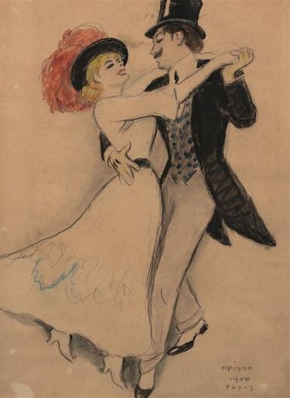 null Ricardo OPISSO (1880-1966)
La valse, 1900
Encre, mine de plomb, aquarelle sur...