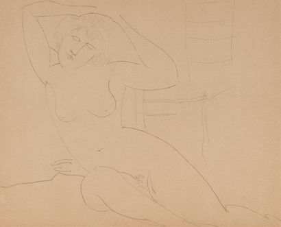 null Amedeo MODIGLIANI (1884-1920)
Nu ou nu assis
Crayon.
Papier insolé
23 x 29,5...