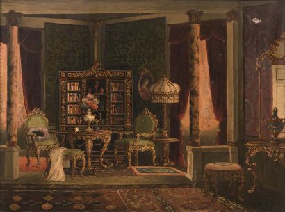 null Joseph KOUTACHY (1907 -)
Intérieur de salon au bouquet de fleurs
Huile sur toile...