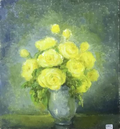 null MARIE-MADELEINE DE RASKY (1897-1982)
Bouquet de rose jaune
Huile sur toile non...