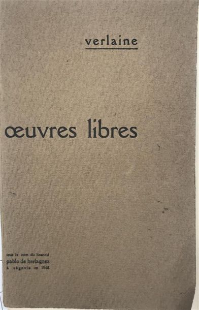 null VERLAINE (Paul). Oeuvres libres, s.l.n.d ; in-8 en ff.
	6 gravures libres