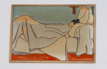 null Edouard VUILLARD (d'après)
Au lit 
Huile sur panneau 
10 x 14 cm
(manques)