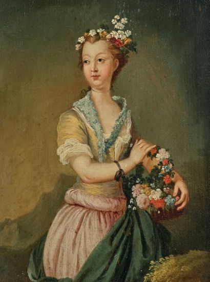 null Attribué à Christian Wilhelm Ernst DIETRICH (1712-1774)

Jeune femme en Flore

Panneau...