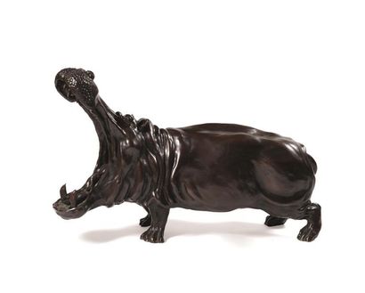 null José Maria DAVID (1944-2015)
Hippopotame la gueule ouverte.
Epreuve en bronze...