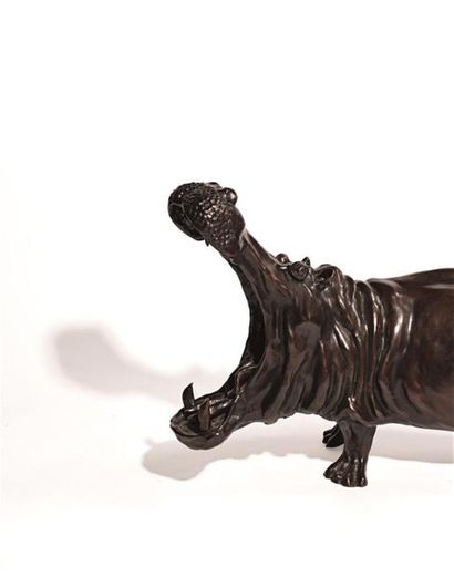 null José Maria DAVID (1944-2015)
Hippopotame la gueule ouverte.
Epreuve en bronze...