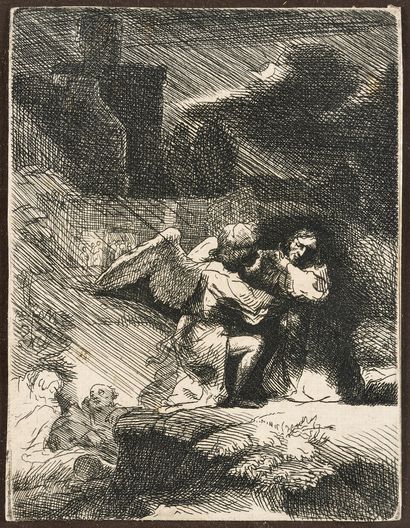 Rembrandt Harmenszoon, Rijn van 1606 Leyde - 1669 Amsterdam. Gravure à l'eau-forte.... Gazette Drouot