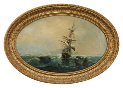  Chéri François Dubreuil (1828-c.1880)

Navire, huile sur toile, signée et datée... Gazette Drouot