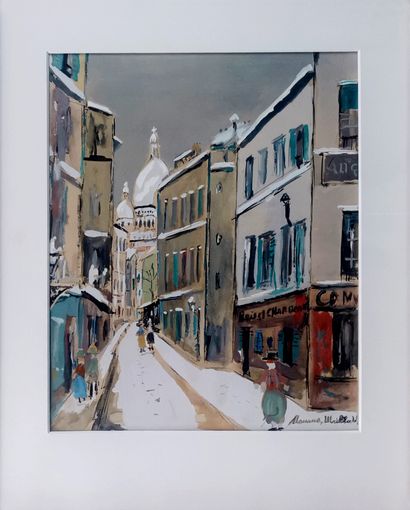  Maurice Utrillo (1883-1955)
Montmartre, pochoir sur papier, 30x25 cm Gazette Drouot