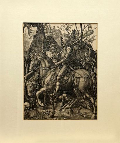  D'après Albrecht Durer (1471-1528) 
Le Chevalier, la Mort et le Diable, gravure,... Gazette Drouot