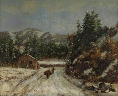  Attribué à Gustave Courbet (1819-1877) et Cherubino Patà (1827-1899)
Paysage d'hiver... Gazette Drouot