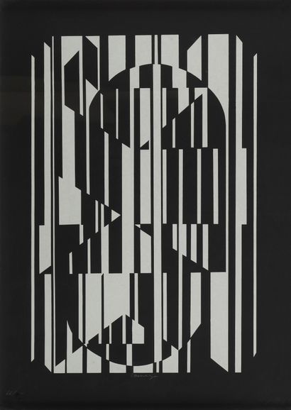  Victor Vasarely (1906-1997) 
Sans titre, sérigraphie, signée et numérotée 66/100... Gazette Drouot