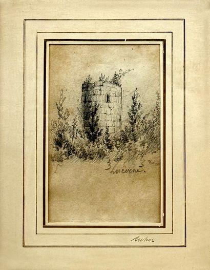  Attribué à Albert Anker (1831-1910)
Tour médiévale, mine de plomb sur papier, 15x9... Gazette Drouot