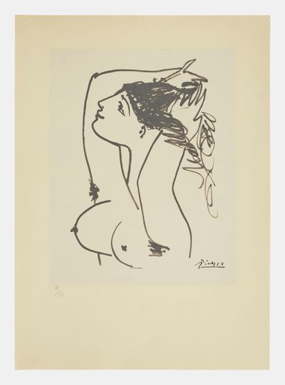 Pablo Picasso (1881-1973)
Femme nue, sérigraphie, signée dans la planche, numérotée... Gazette Drouot