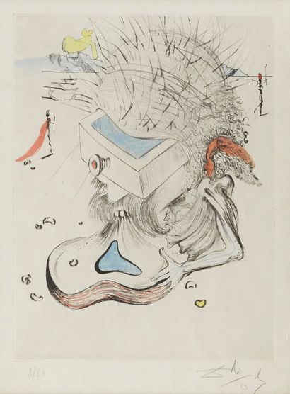  Salvador Dali (1904-1989)
Tête avec tiroir, eau-forte sur papier Japon, signée et... Gazette Drouot