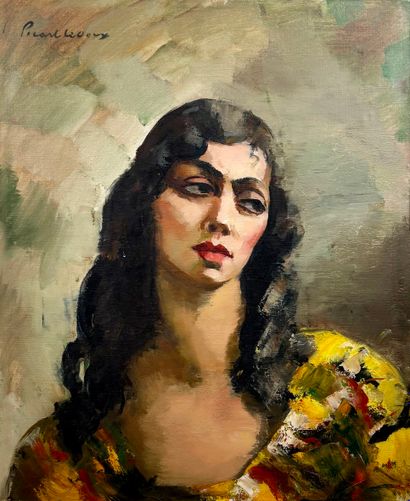  Jean Picart Le Doux (1902-1982)
Portrait de jeune femme en buste, huile sur toile,... Gazette Drouot