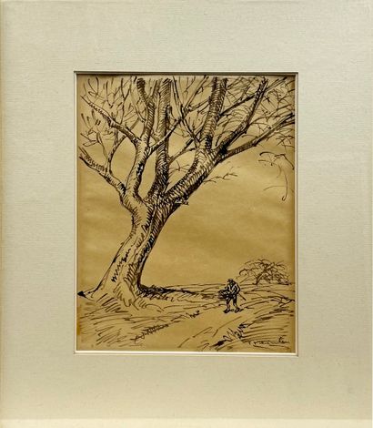  Théophile Alexandre Steinlen (1859-1923)
La promenade, encre sur papier, signée,... Gazette Drouot