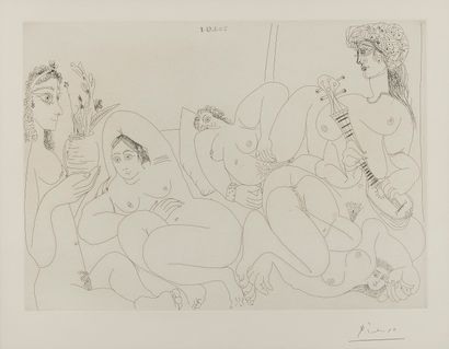  Pablo Picasso (1881-1973)
Odalisques, eau-forte, datée dans la planche: 20,8,68,I,... Gazette Drouot